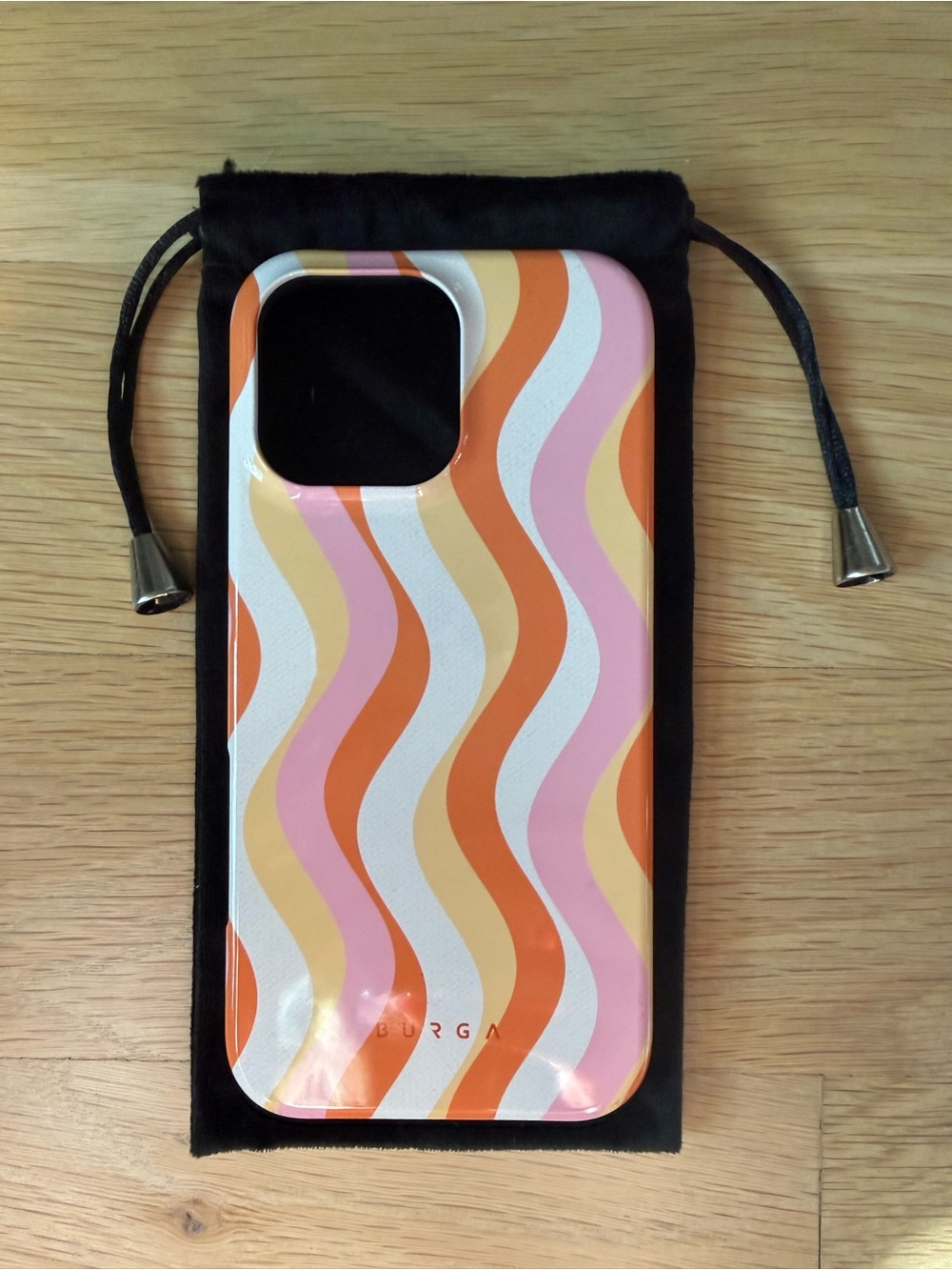 NWT BURGA Pink Orange Wave Pattern IPhone Pro Max Case